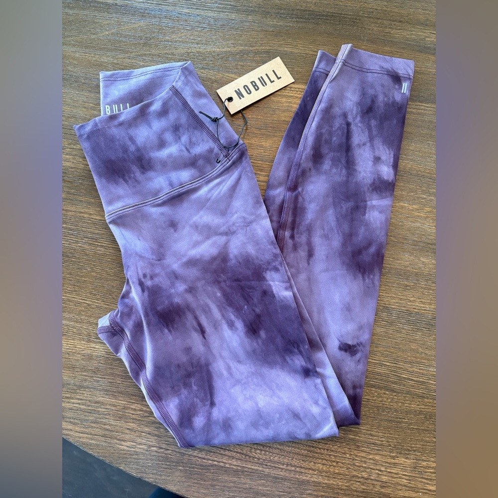 NOBULL Violet Tie-Dye Active Leggings - XS FULL LENGTH